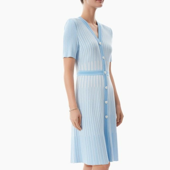 MING WANG Ombre Stripe Button-Front Knit Dress - Picture 2 of 6